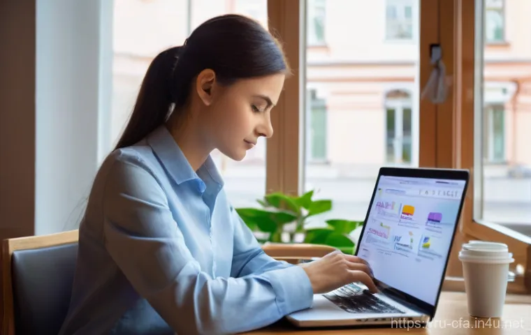 CFA 학습에 적합한 온라인 강의 - **Prompt:** A focused young professional, dressed in smart casual attire, is comfortably studying fo...